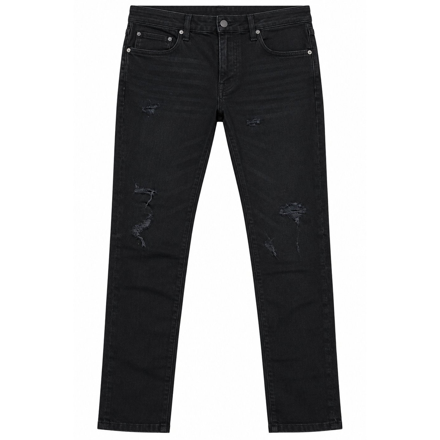 Development sample — Distressed Slim-Fit Jeans — Black