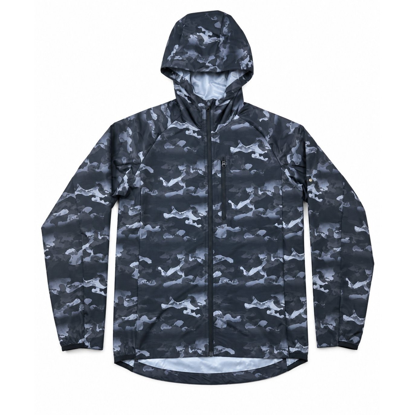 Development sample — Camouflage Hooded Jacket — Blue Grey