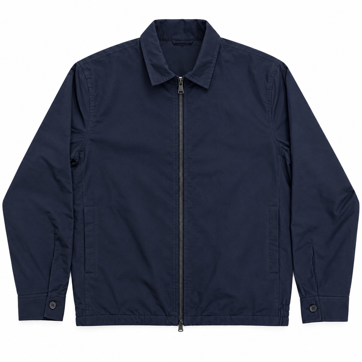 Development sample — Cotton Nylon Blend Zip Jacket — Navy