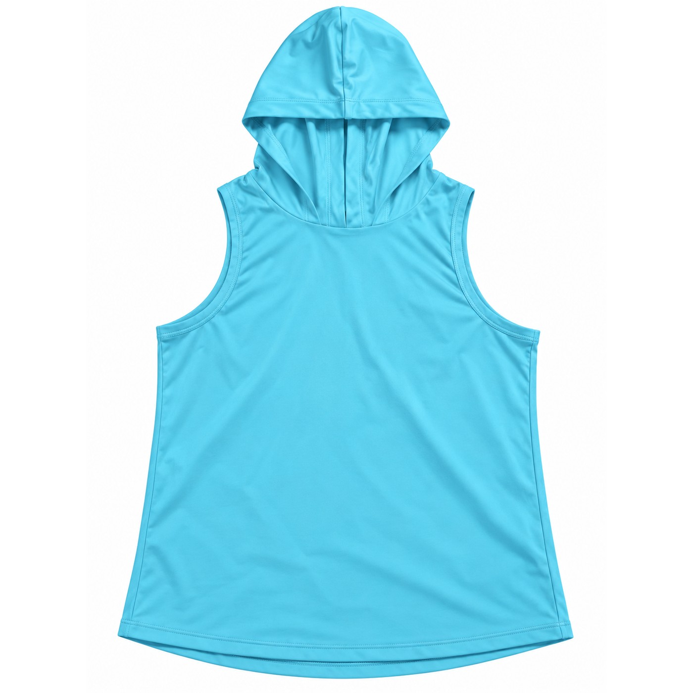 Development sample — Hooded Sleeveless Sports Top — Aqua