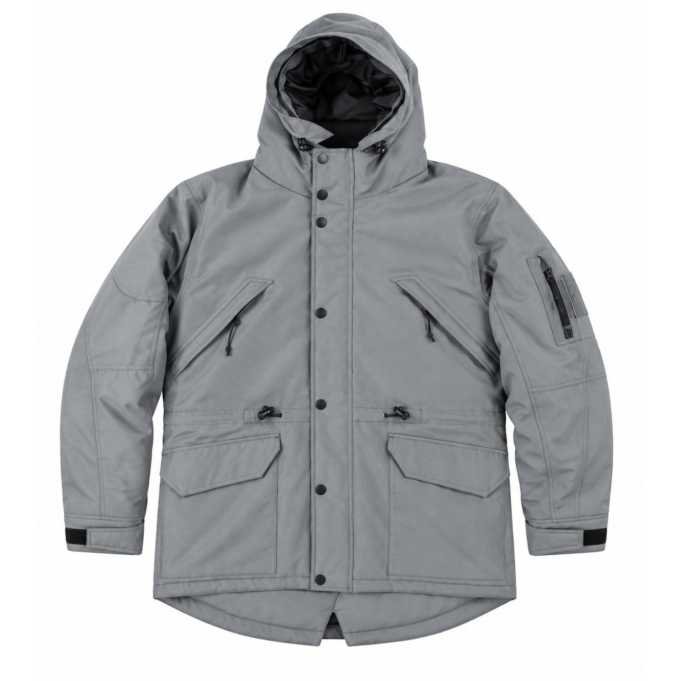 Development sample — Industrial Hooded Parka — Grey
